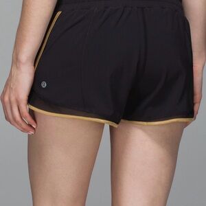 lululemon athletica Women's Black and Gold Athletic Shorts